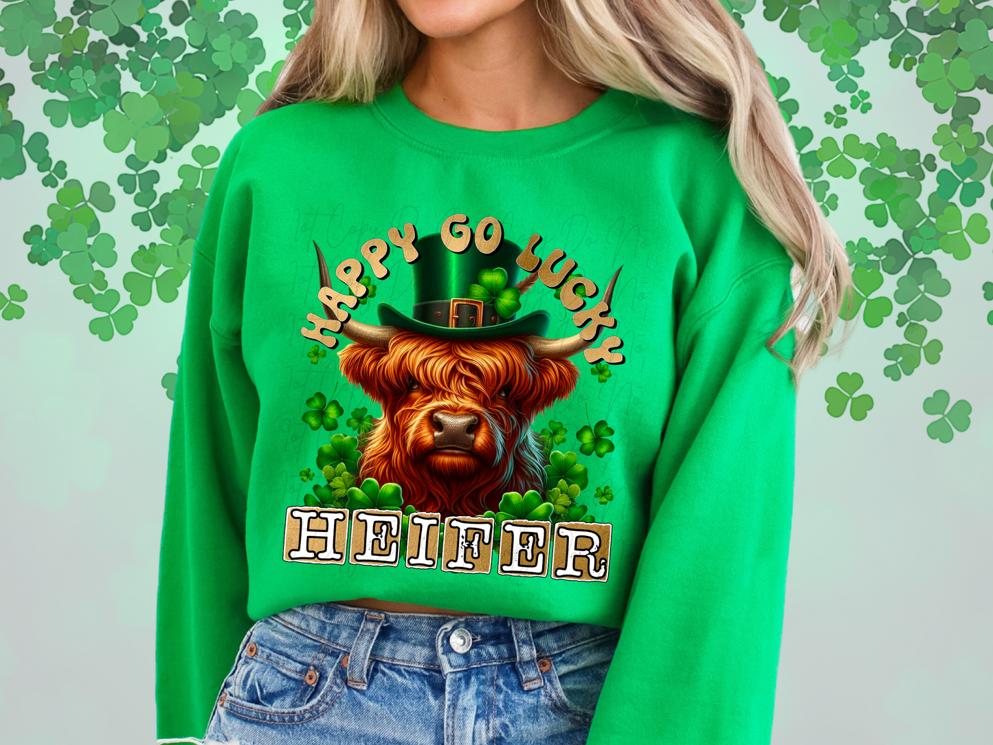 Happy Go Lucky Heifer Cute Cow DTF Transfer - TED1149