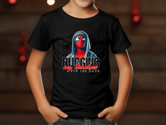 Bugging My Teacher For 100 Days Spiderman Youth Shirt