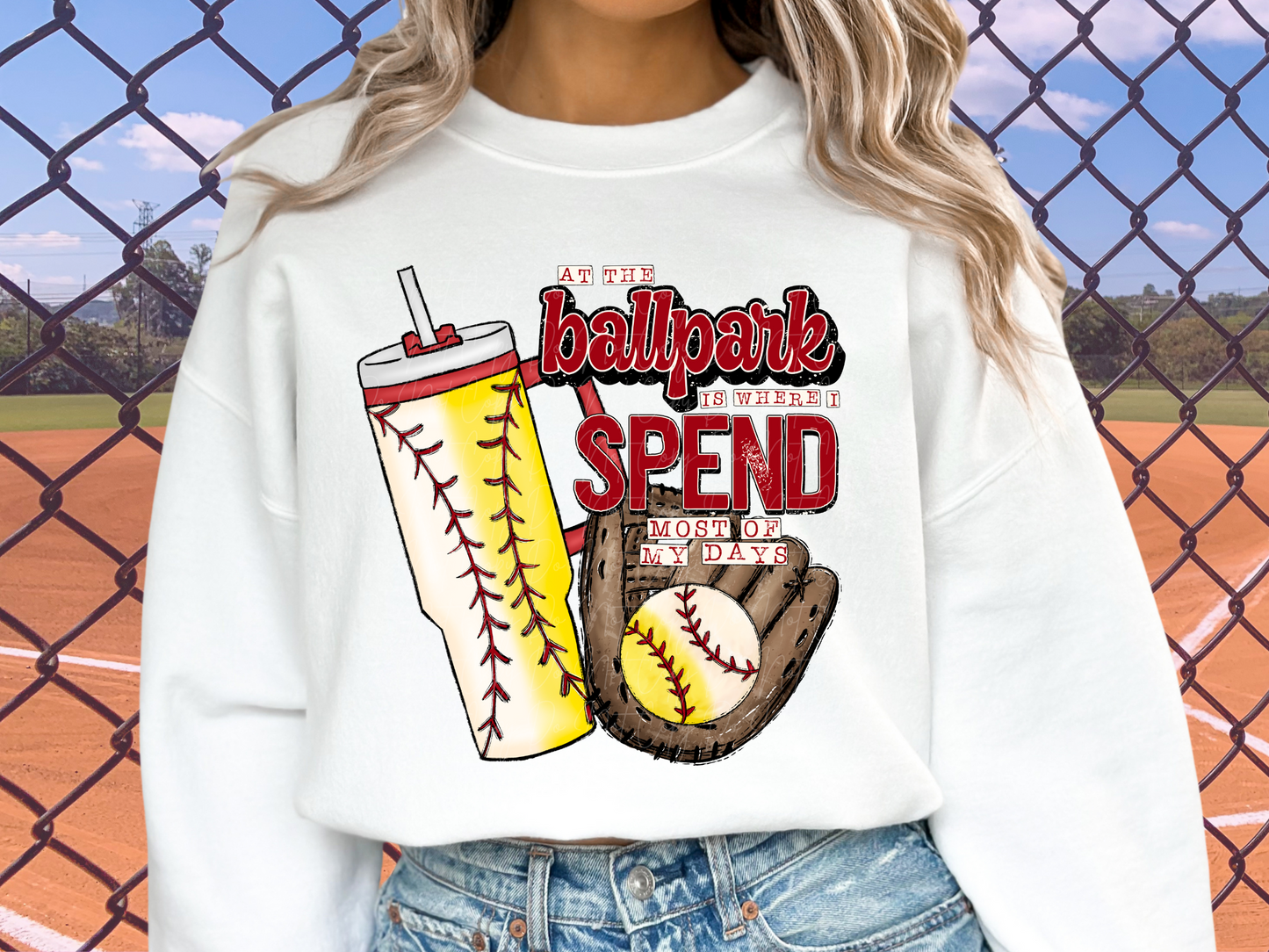 Baseball/Softball On The Bleachers Is Where I Spend Most Of My Days DTF Transfer - TED1158