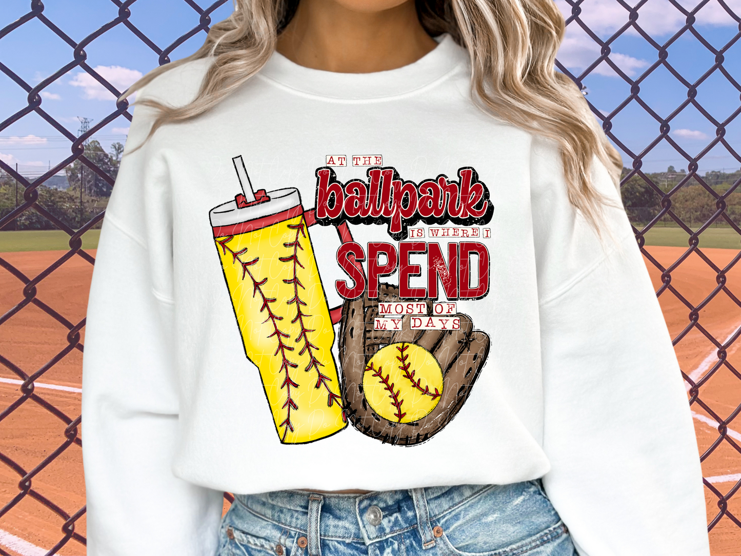 Softball On The Bleachers Is Where I Spend Most Of My Days DTF Transfer - TED1159