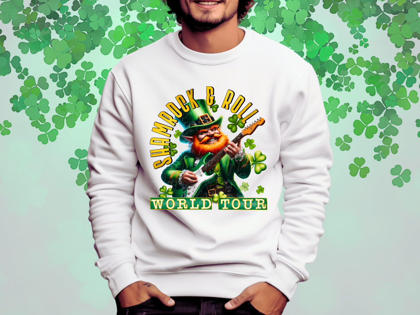 Leprechaun Shamrock and Roll World Tour DTF Transfer - TED1152