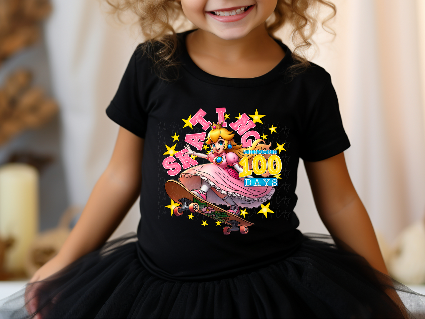 Skating Through 100 Days Princess Peach Youth Shirt