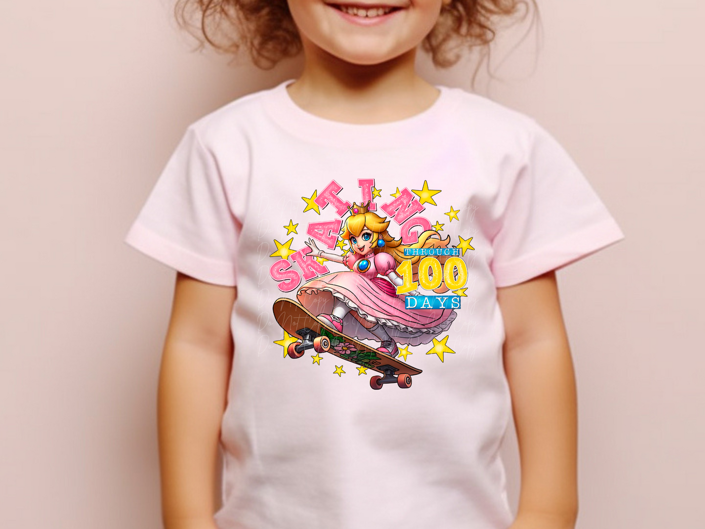 Skating Through 100 Days Princess Peach Youth Shirt