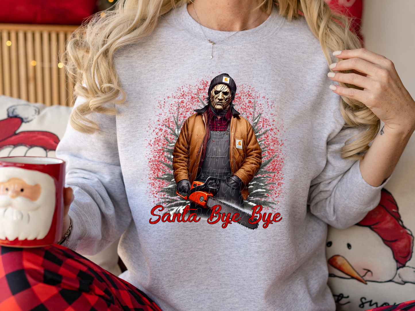 Christmas Horror Leatherface Texas Chainsaw Santa Bye Bye Shirt