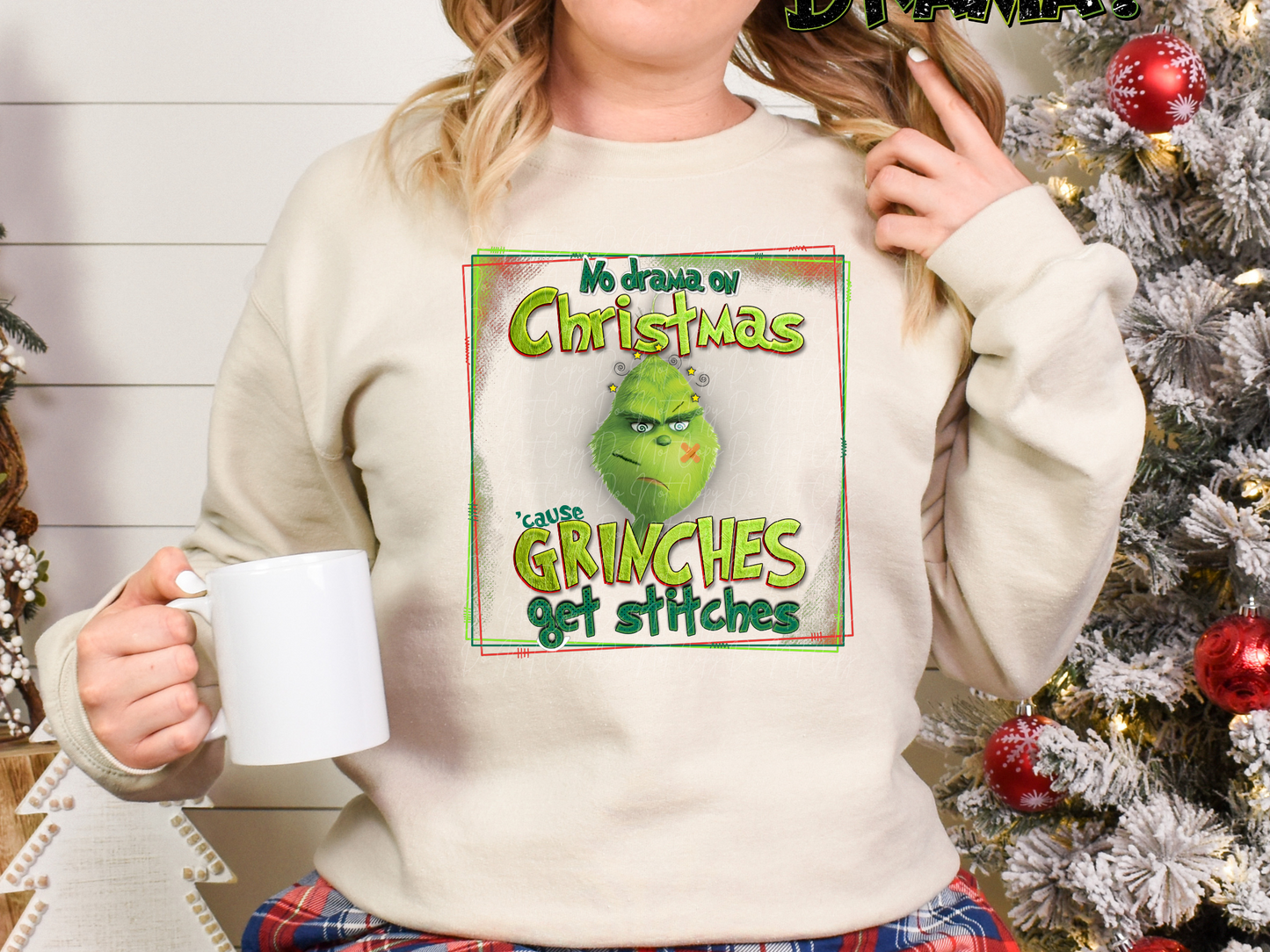 Green Mean One No Drama On Christmas Cause Get Snitches DTF Transfers - KPI1015