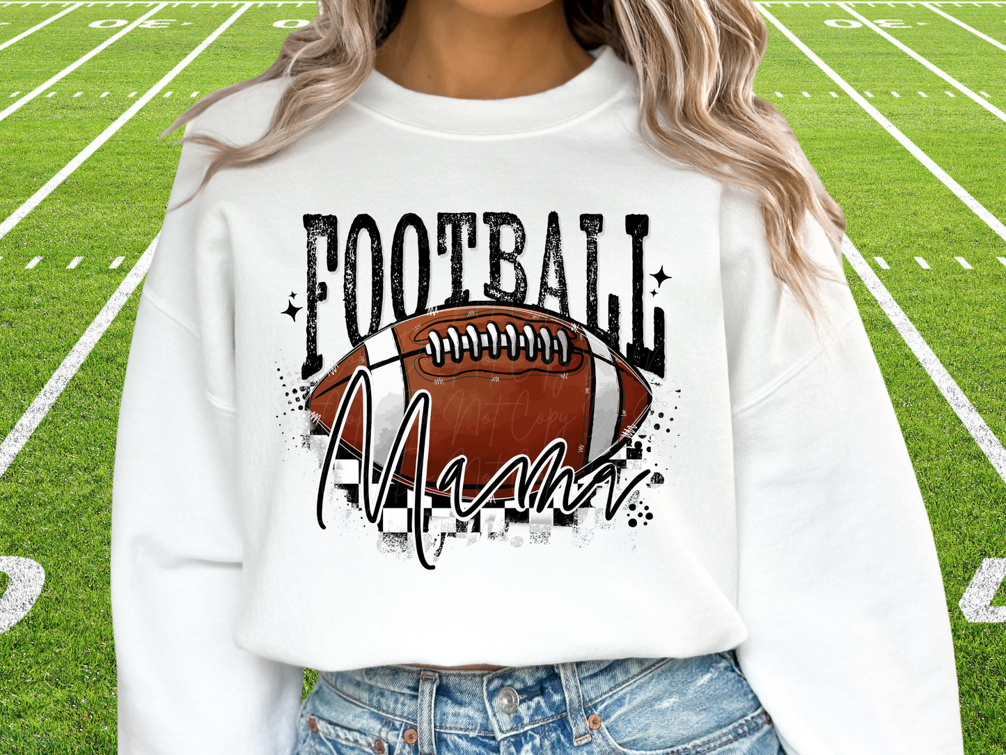 Football Mama In Black Football Game Day DTF Transfer - KPI1047