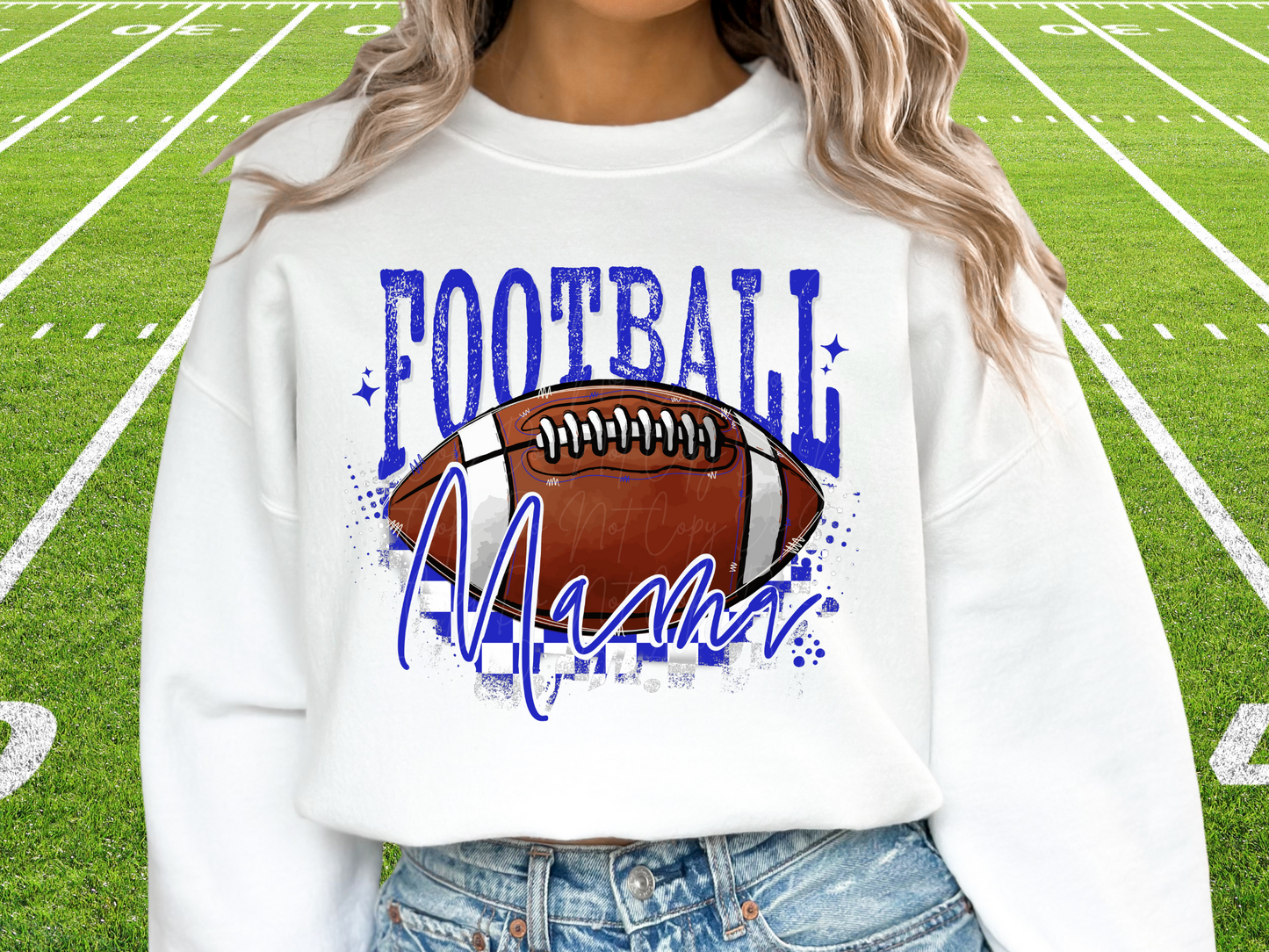 Football Mama In Royal Blue Football Game Day DTF Transfer - KPI1049