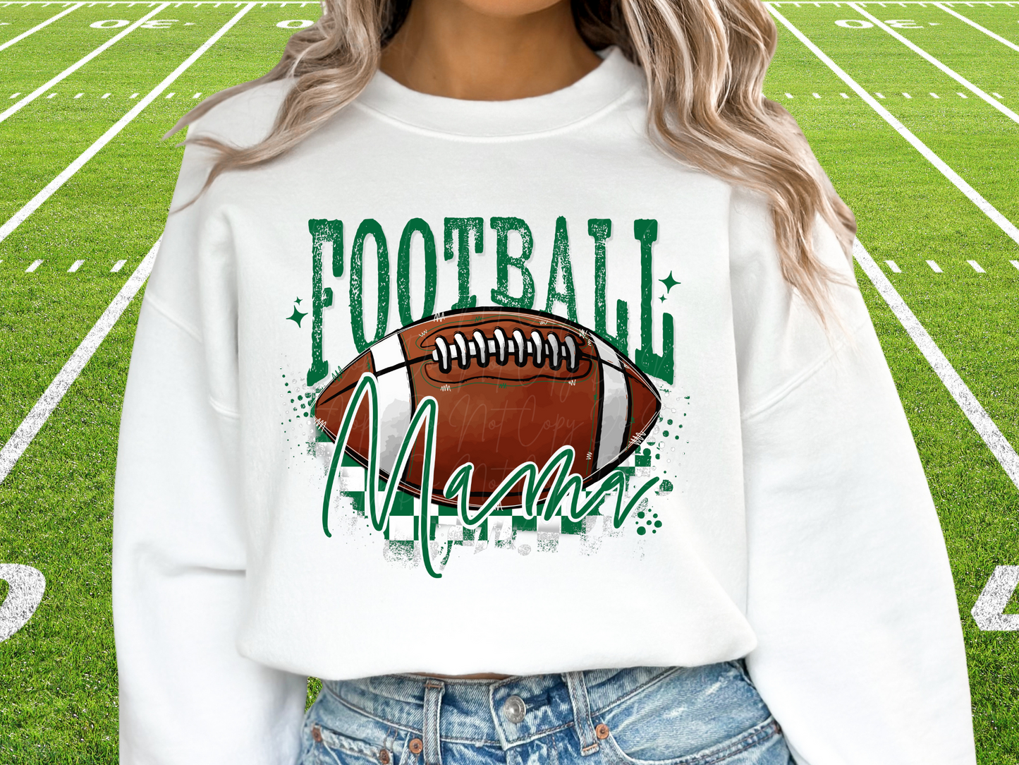 Football Mama In Green Football Game Day DTF Transfer - KPI1054