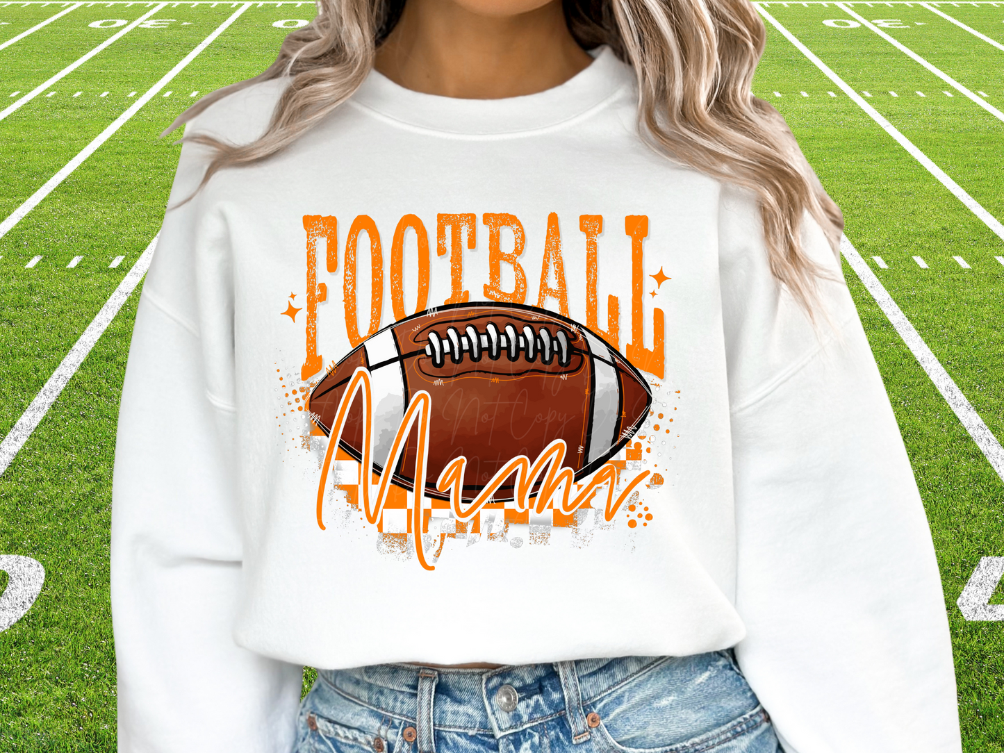 Football Mama In Orange Football Game Day DTF Transfer - KPI1056