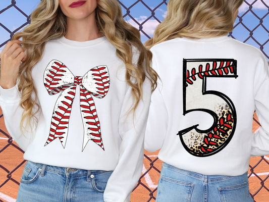 Baseball Leopard Print Number Six - 6 - Game Day DTF Transfer - KPI1388