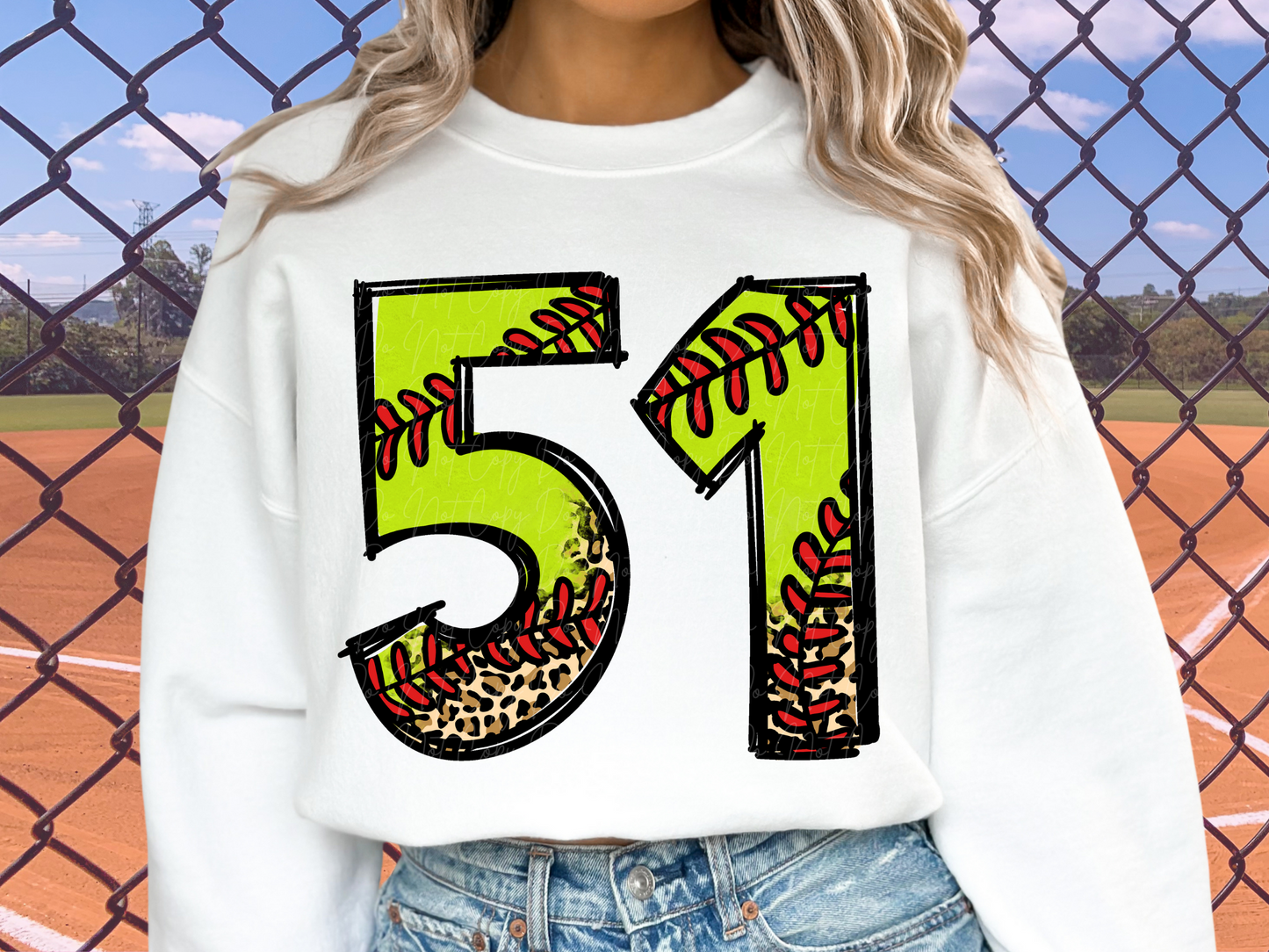 Softball Leopard Print Number Zero - 0 - Game Day DTF Transfer - KPI1394