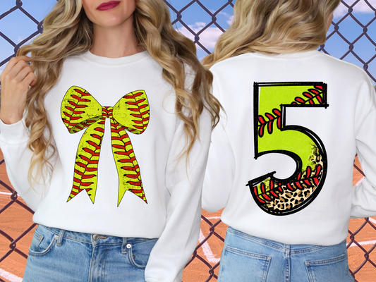 Softball Leopard Print Number Four - 4 - Game Day DTF Transfer - KPI1398