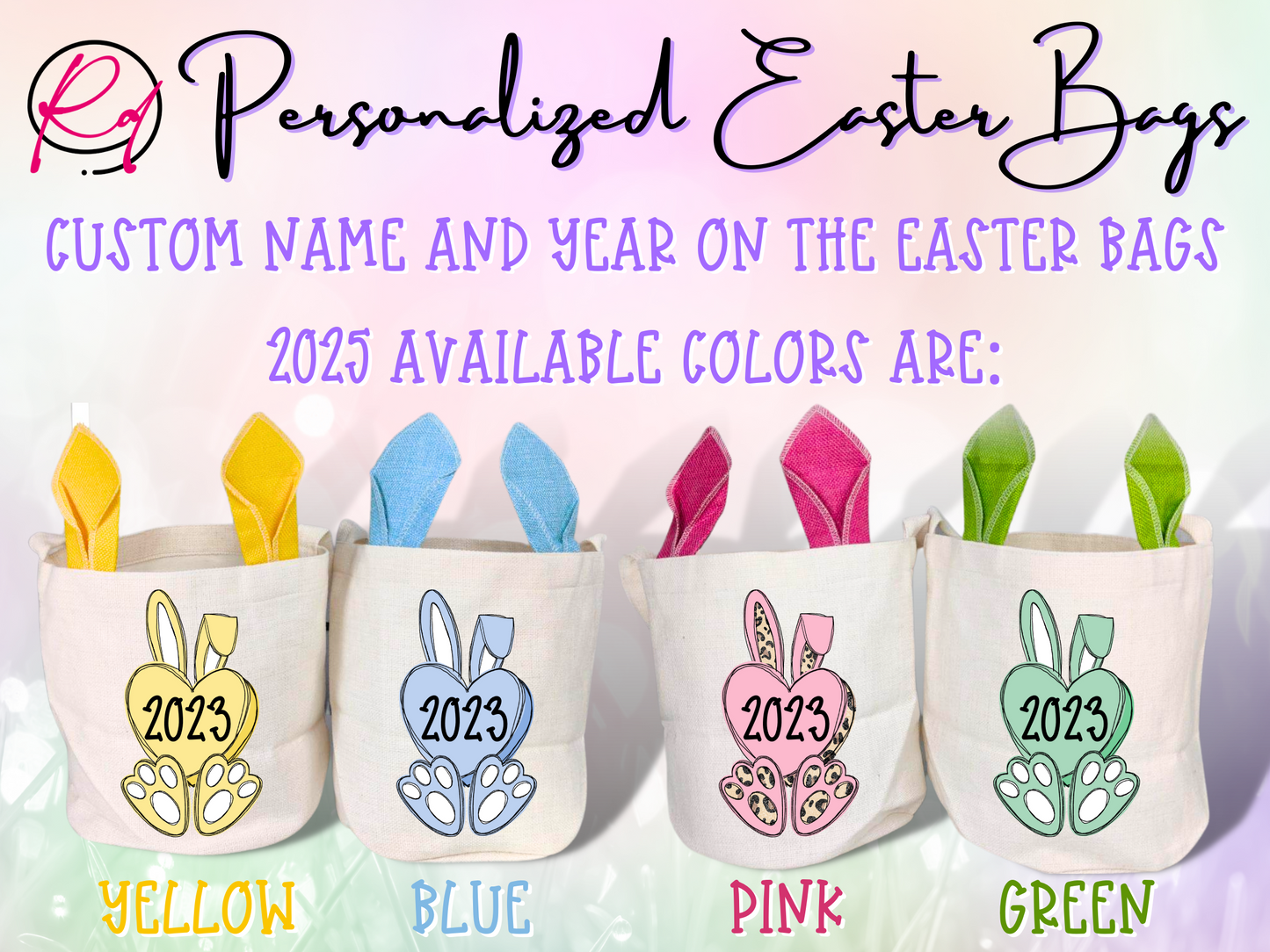 Custom Name Easter Basket Bag