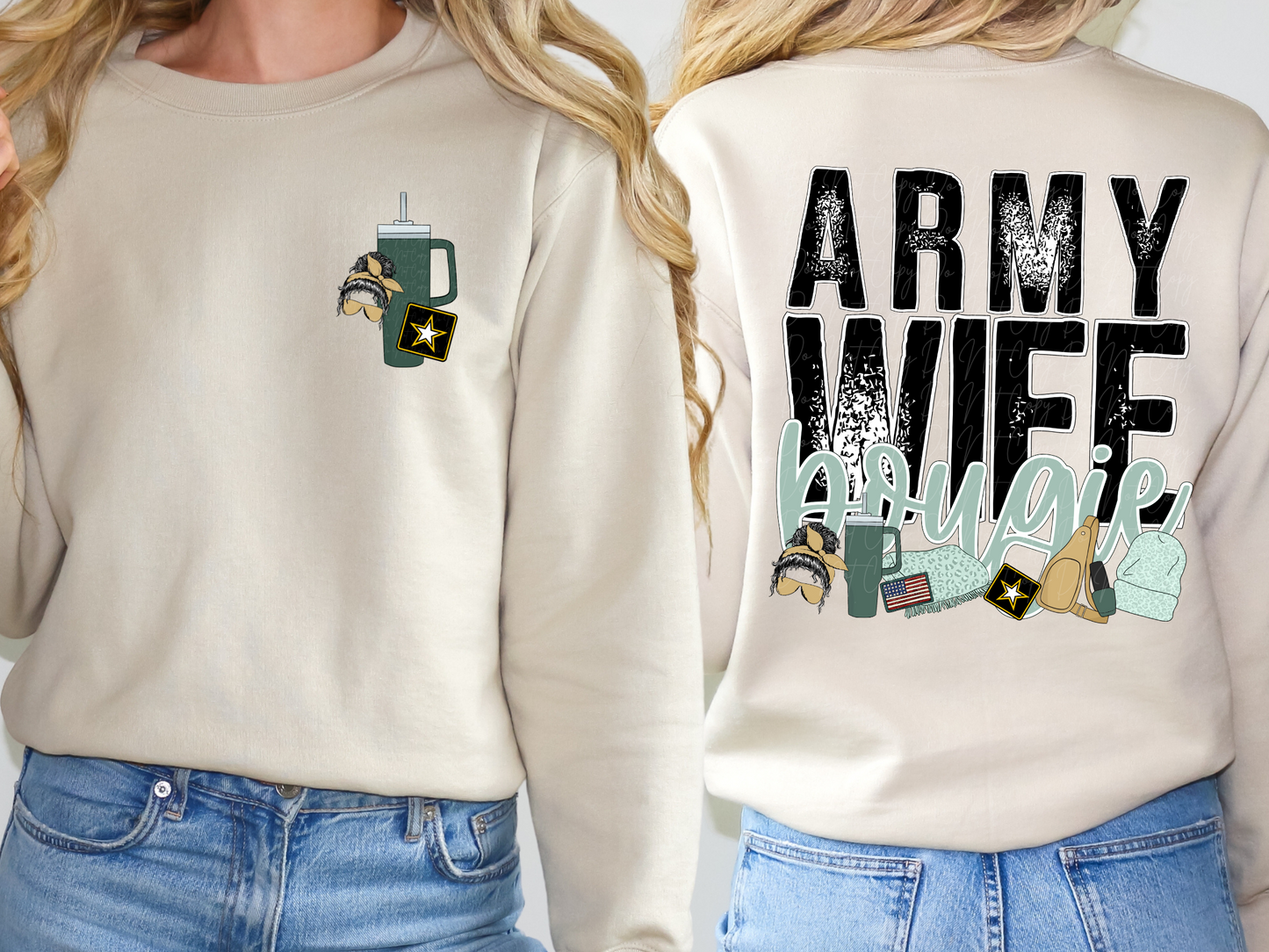 Army Wife Bougie Pocket-Sleeve DTF Transfer - TED1130