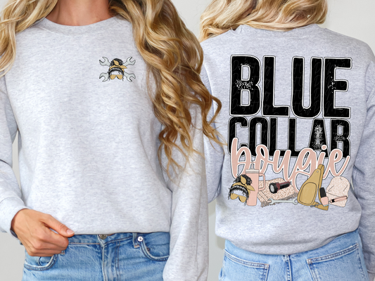 Blue Collar Bougie With Tools Pocket-Sleeve DTF Transfer - TED1078