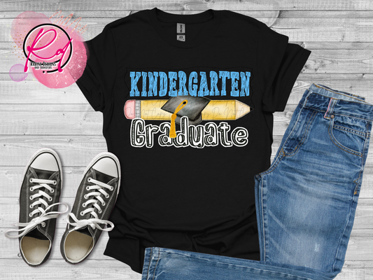 Blue Kindergarten Grade Graduate Shirt