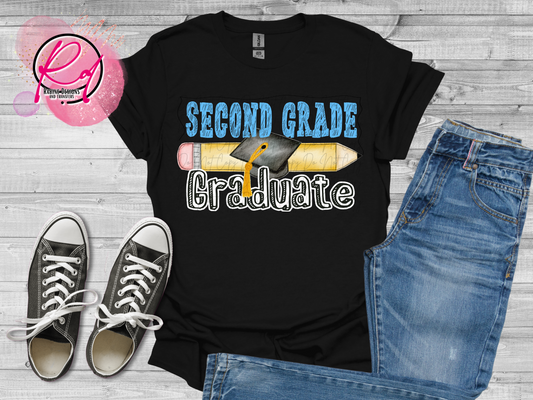 Blue Second Grade Graduate Shirt