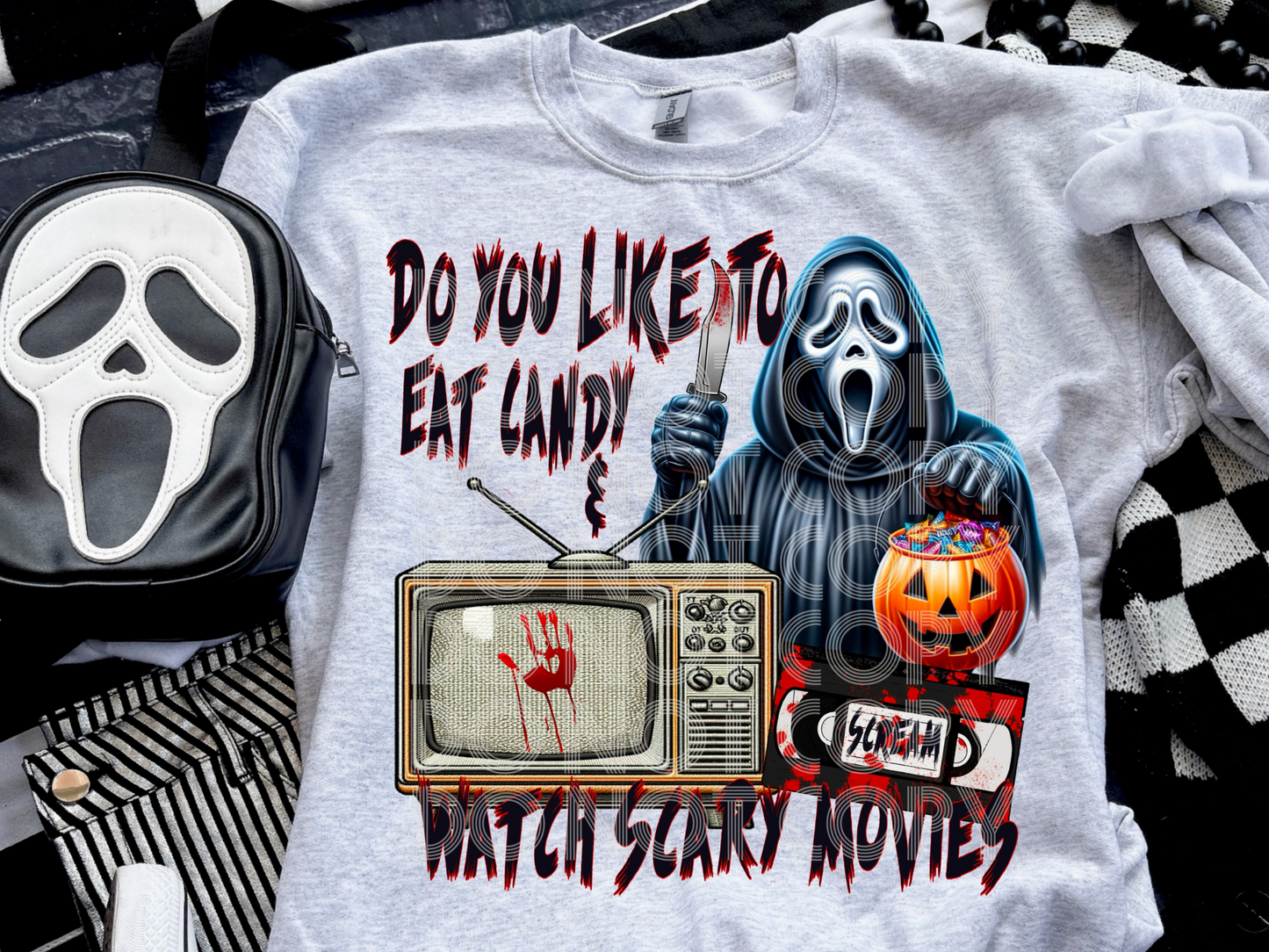 Do You Like To Eat Candy And Watch Scary Movies Halloween DTF Transfer - DDV1004