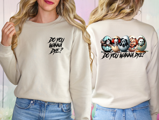 Easter Horror Do You Wanna Dye Jason, Pennywise, Ghostface, Chucky and Michael Myers DTF Transfer - KPI1305