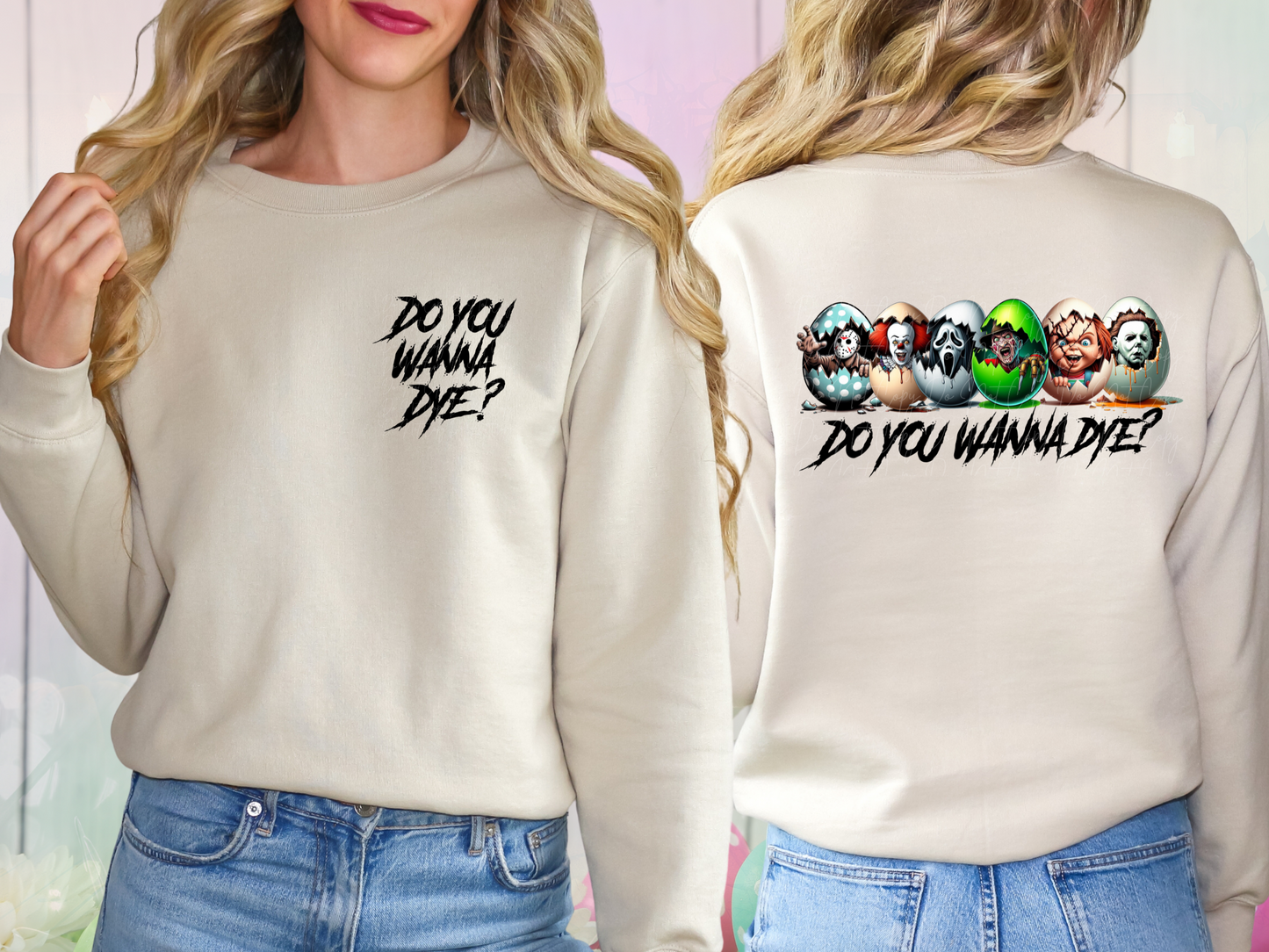 Easter Horror Do You Wanna Dye Jason, Pennywise, Ghostface, Freddy, Chucky and Michael Myers DTF Transfer - KPI1304