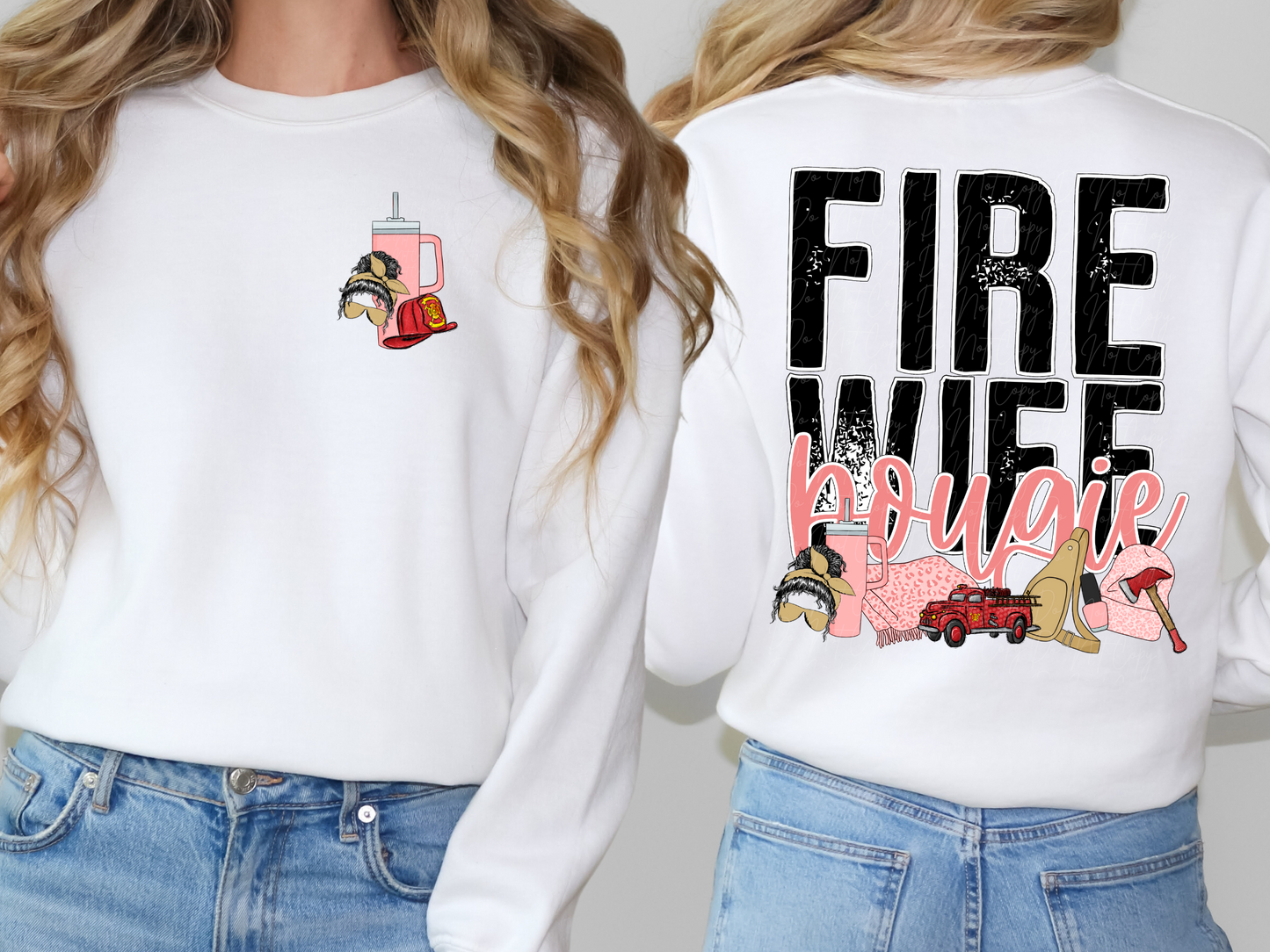 Fire Wife Bougie Pocket-Sleeve DTF Transfer - TED1102