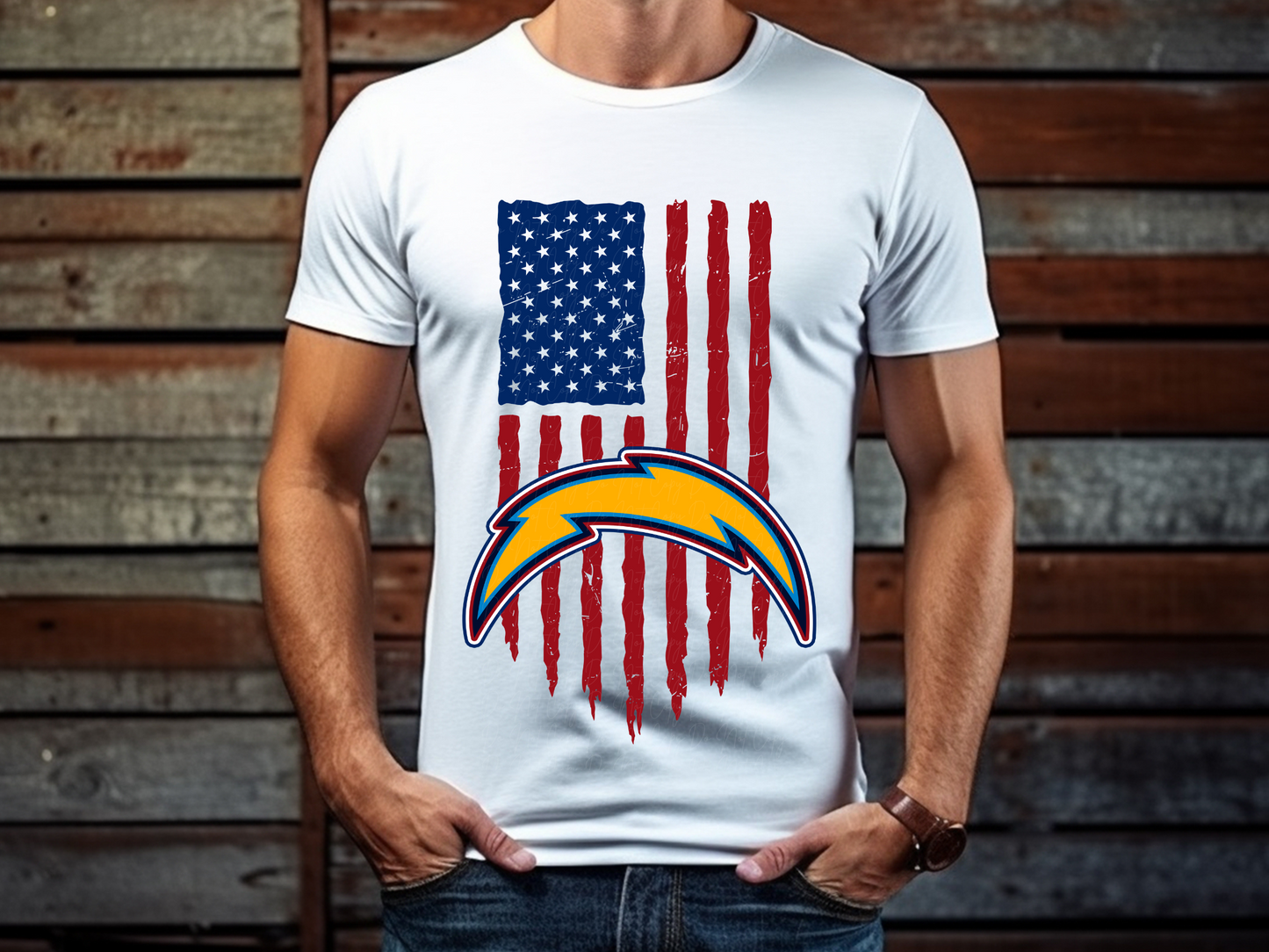 Los Angeles Chargers Football USA Flag DTF Transfer - KPI1444
