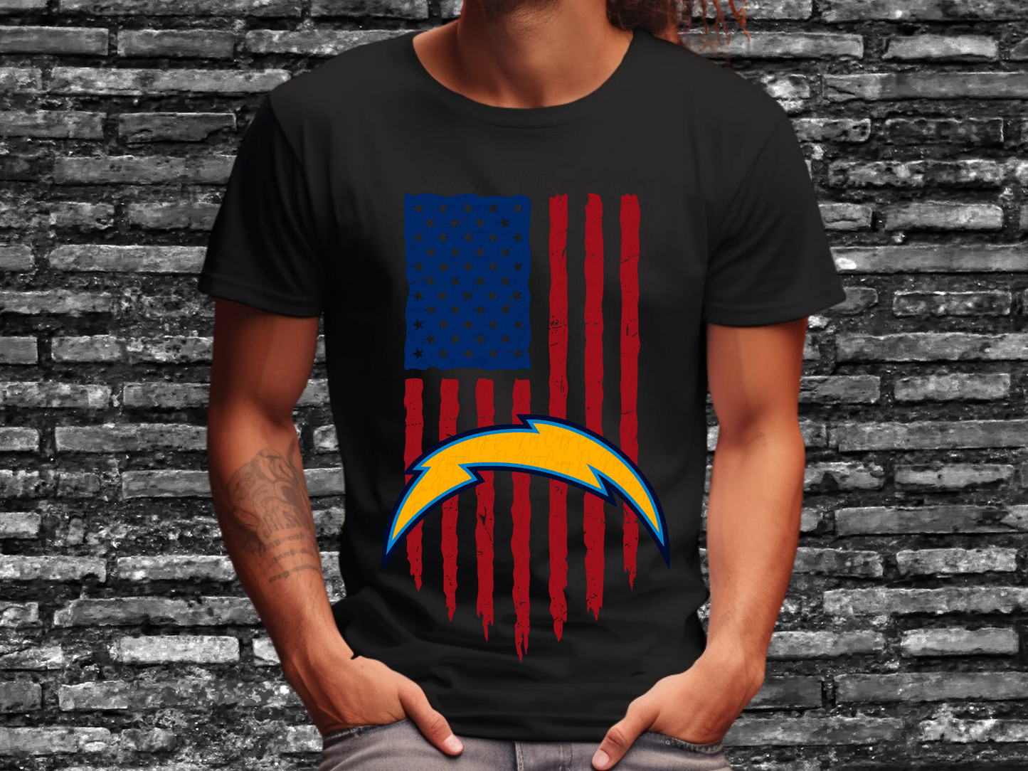 Los Angeles Chargers Football USA Flag DTF Transfer - KPI1445