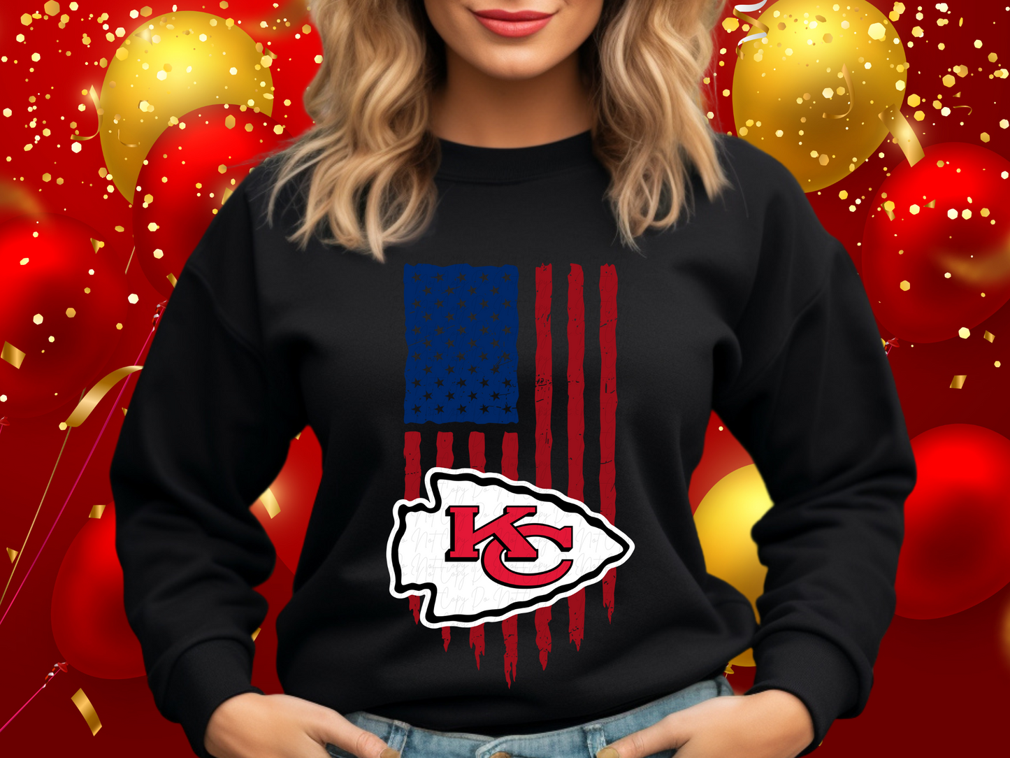 Kansas City Chiefs Football USA Flag DTF Transfer - KPI1447