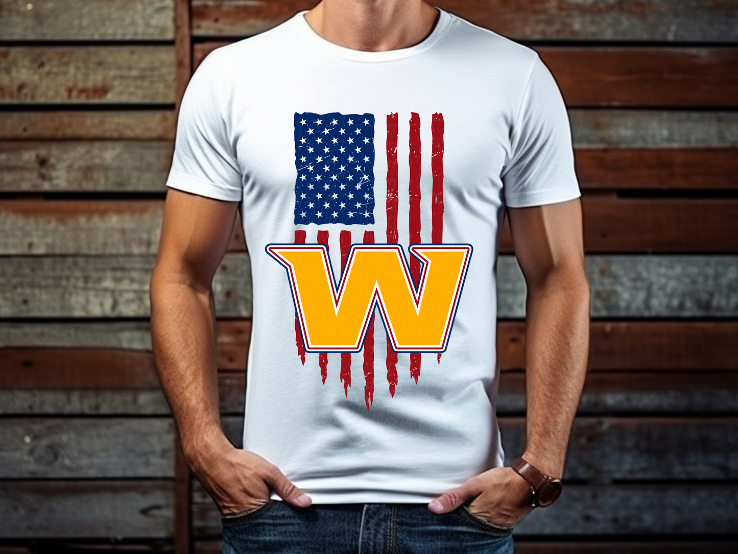 Washington Commanders Football USA Flag DTF Transfer - KPI1450