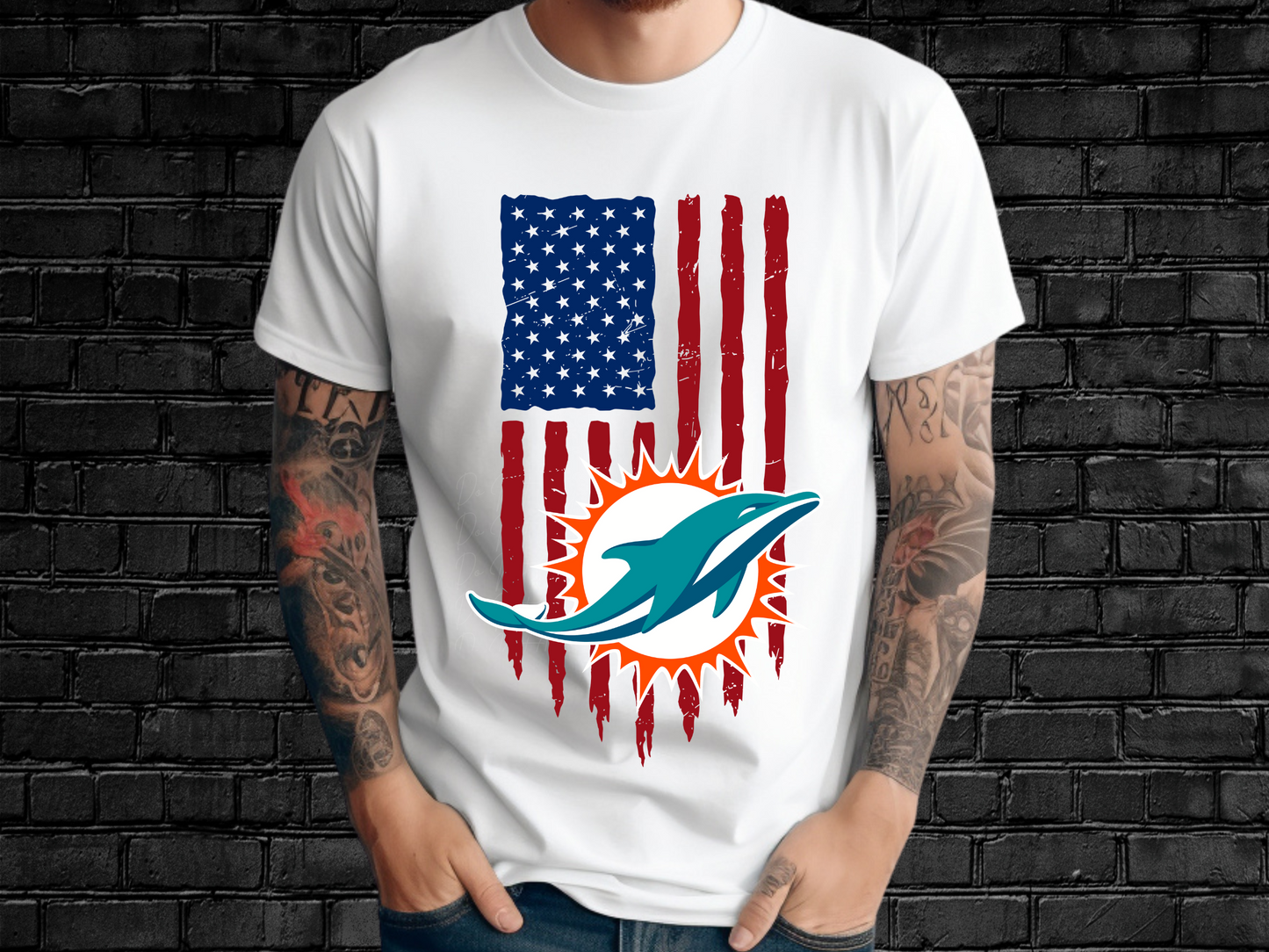 Miami Dolphins Football USA Flag DTF Transfer - KPI1454