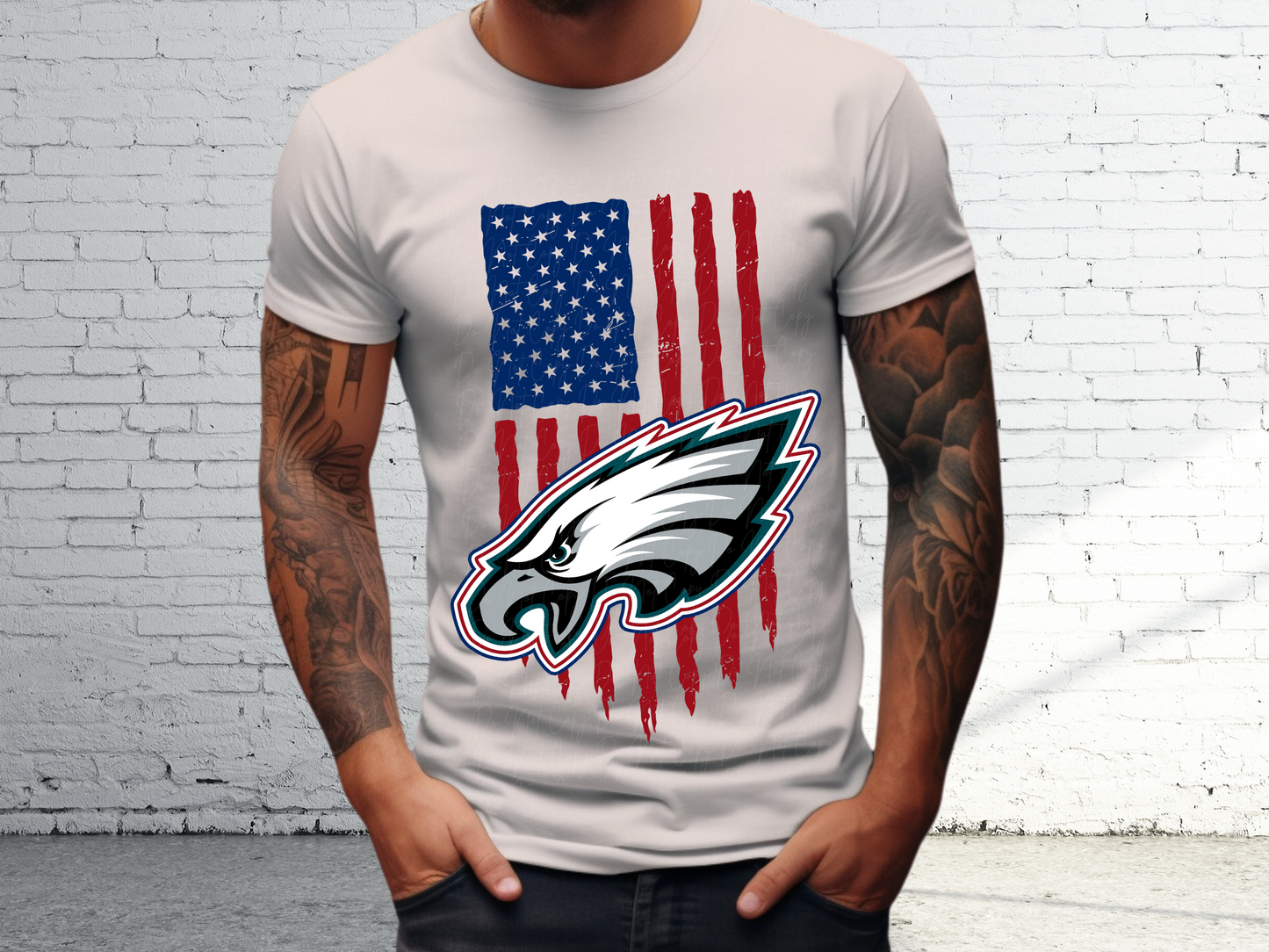 Philadelphia Eagles Football USA Flag DTF Transfer - KPI1456