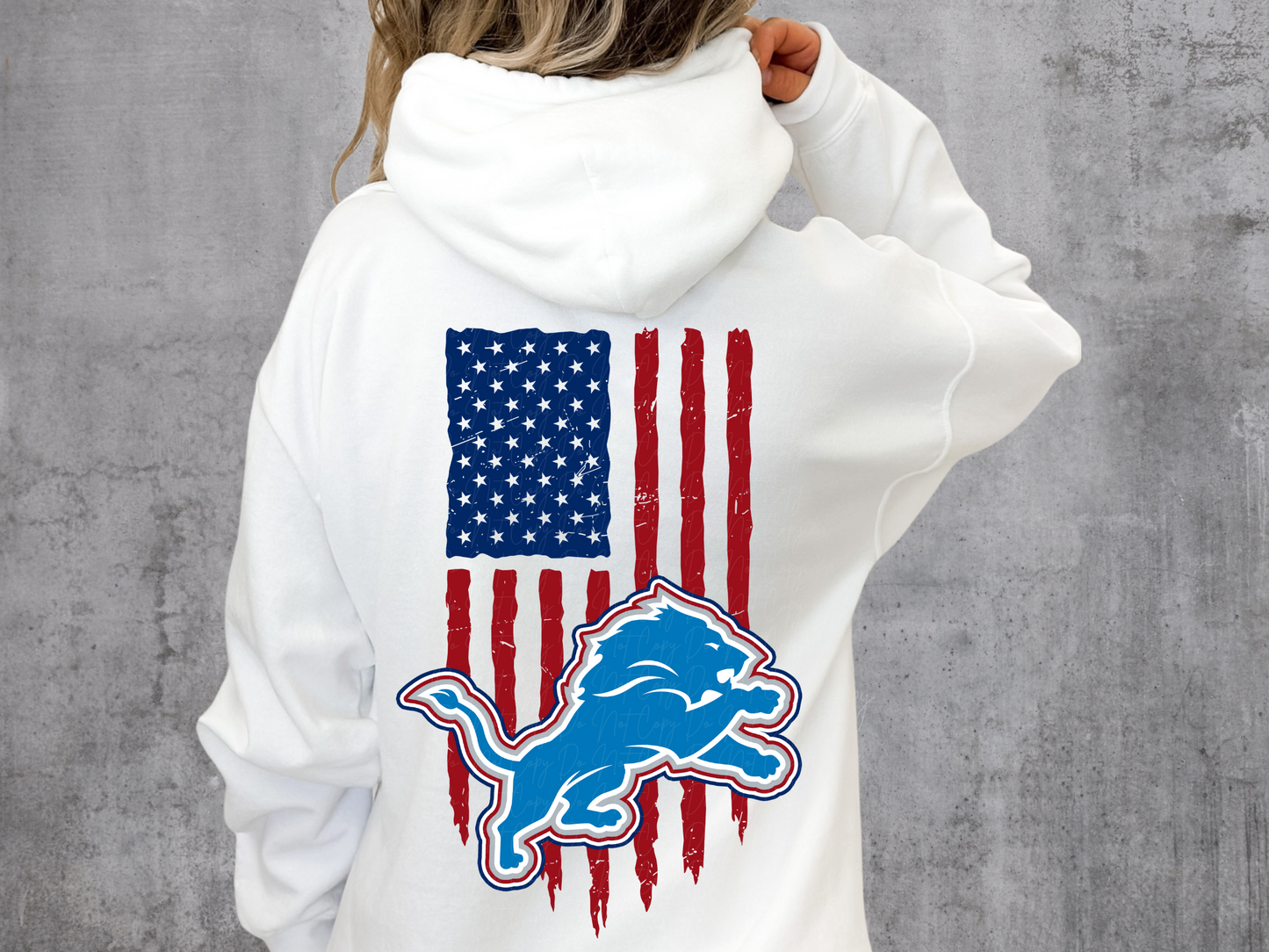 Detroit Lions Football USA Flag DTF Transfer - KPI1466