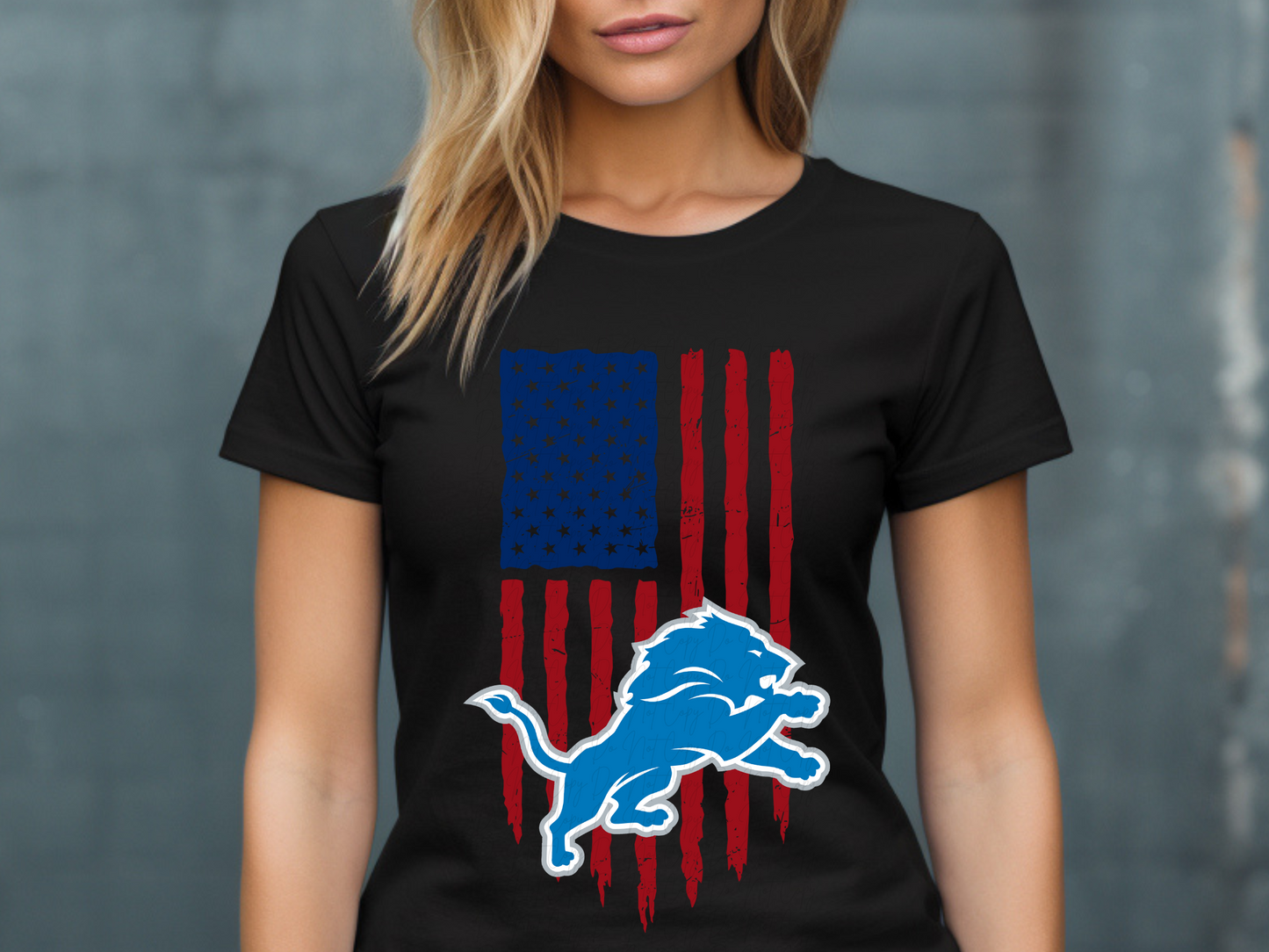 Detroit Lions Football USA Flag DTF Transfer - KPI1467