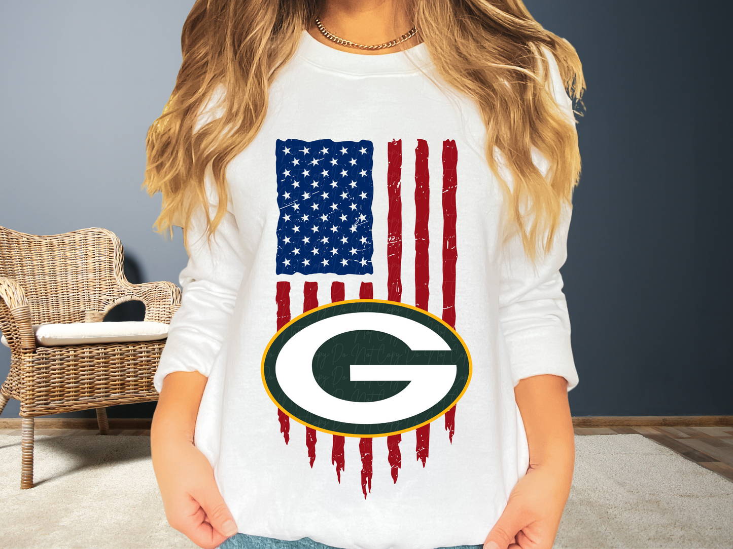 Green Bay Packers Football USA Flag DTF Transfer - KPI1468