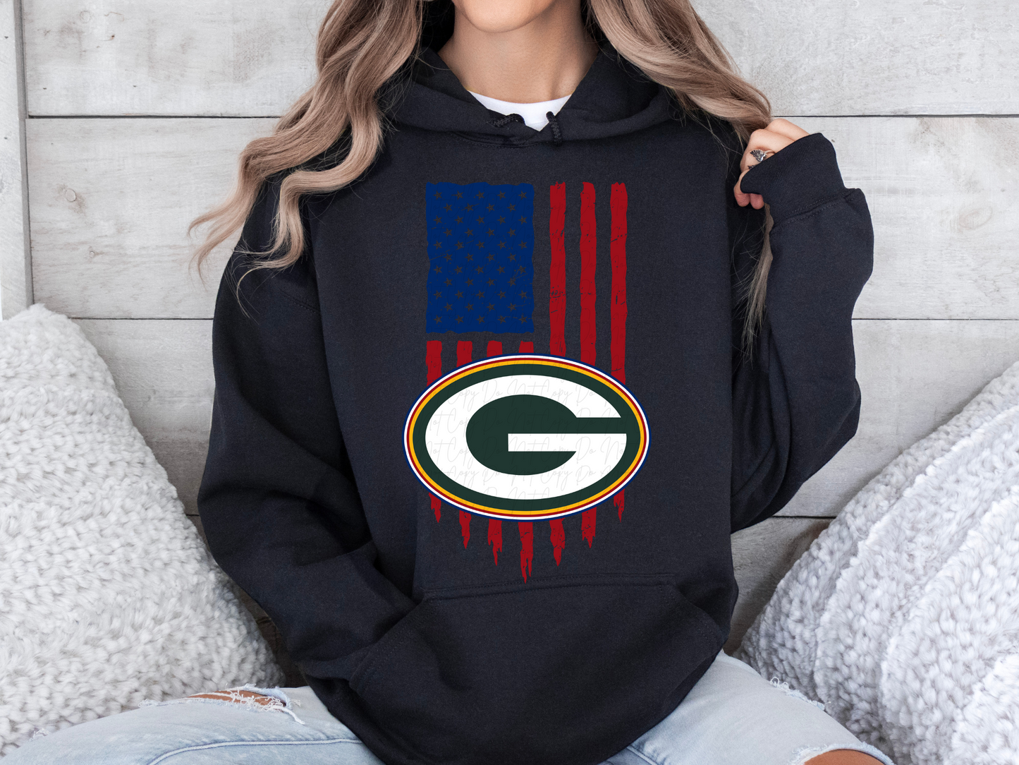 Green Bay Packers Football USA Flag DTF Transfer - KPI1469