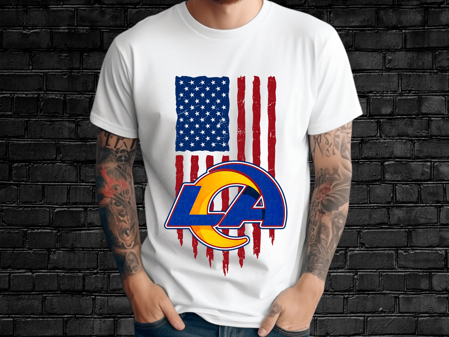 Los Angeles Rams Football USA Flag DTF Transfer - KPI1476