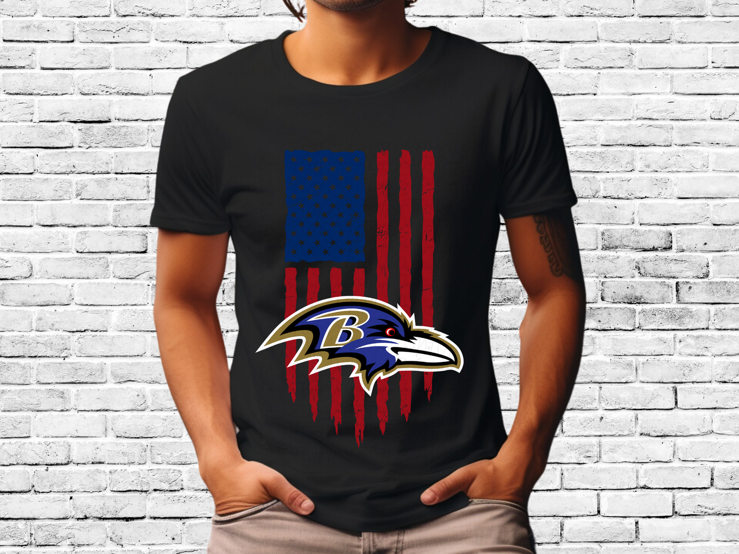 Baltimore Ravens Football USA Flag DTF Transfer - KPI1479
