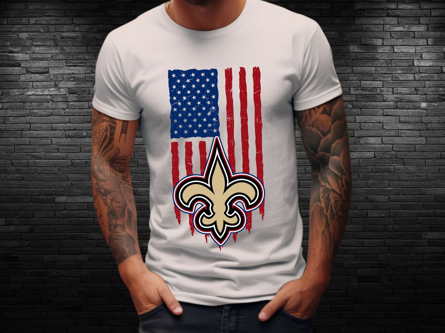New Orleans Saints Football USA Flag DTF Transfer - KPI1480