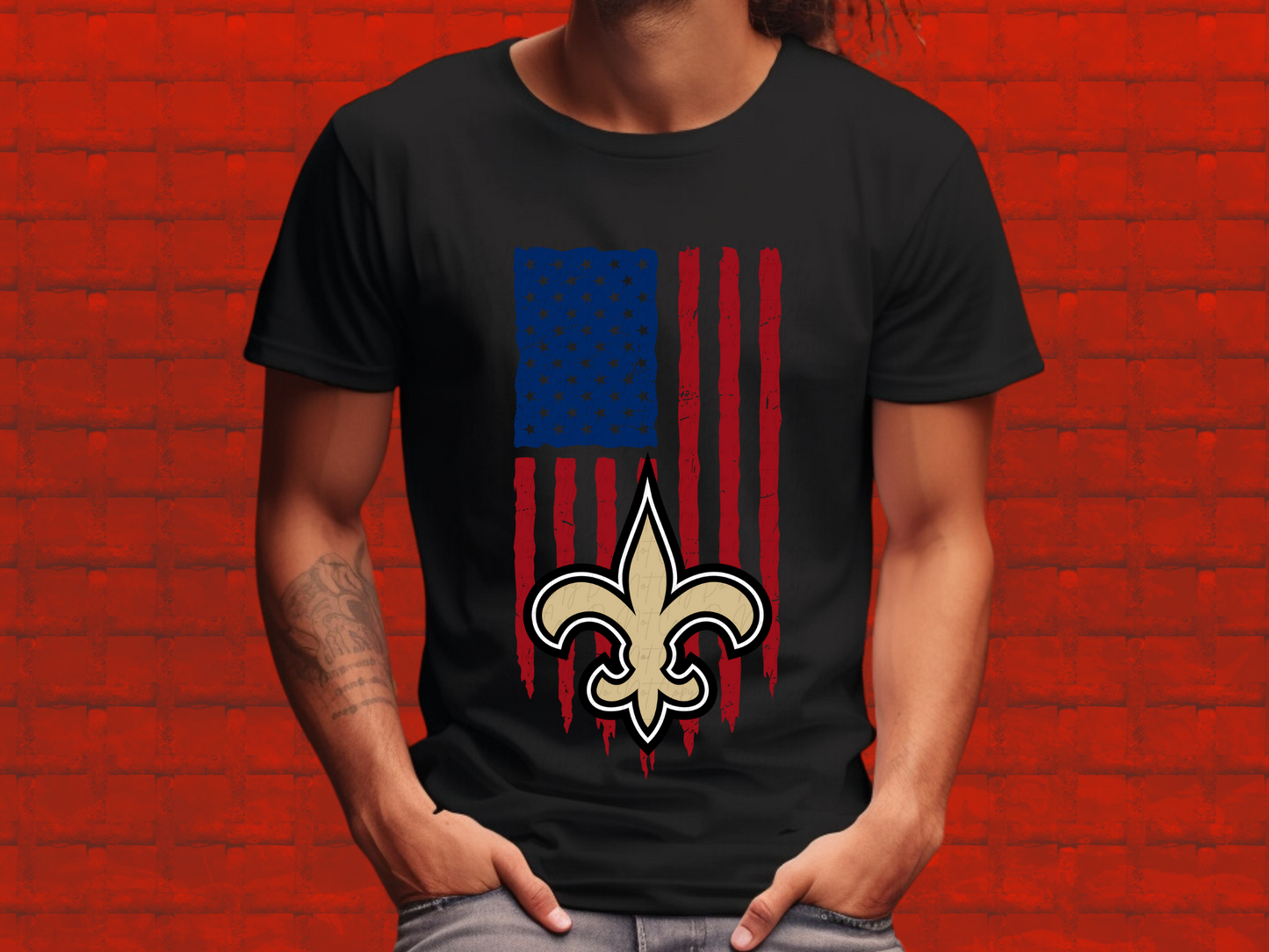 New Orleans Saints Football USA Flag DTF Transfer - KPI1481