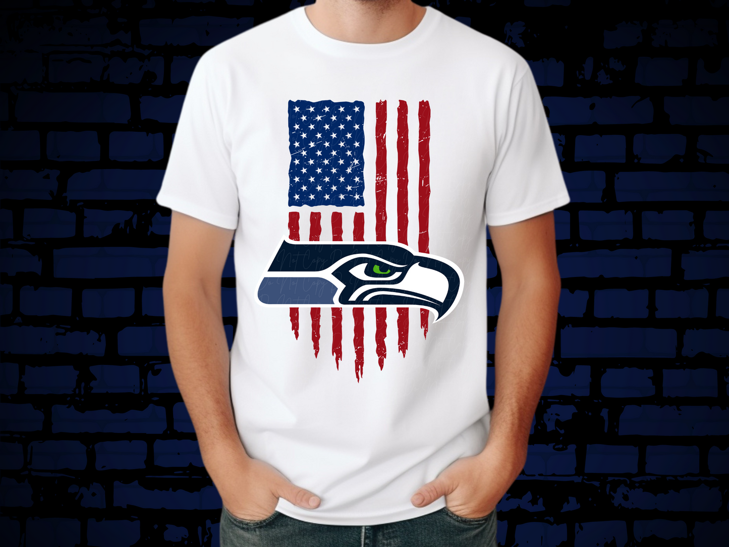 Seattle Seahawks Football USA Flag DTF Transfer - KPI1482