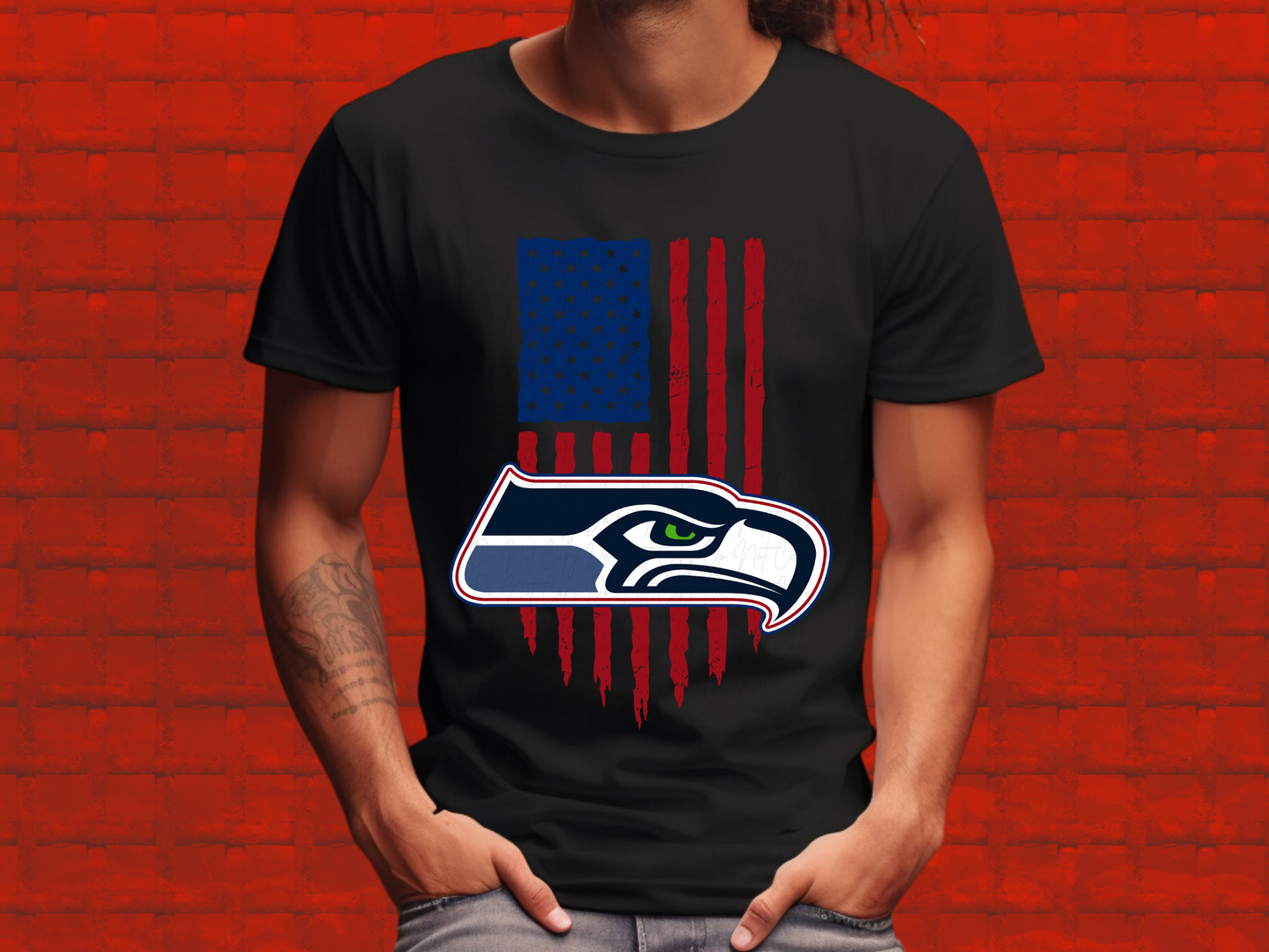 Seattle Seahawks Football USA Flag DTF Transfer - KPI1483