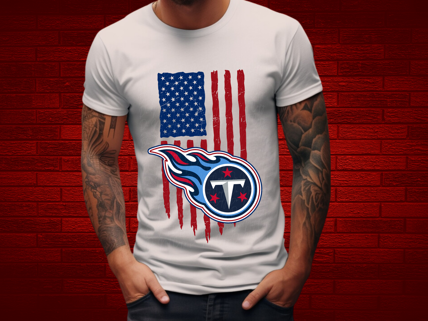 Tennessee Titans Football USA Flag DTF Transfer - KPI1488