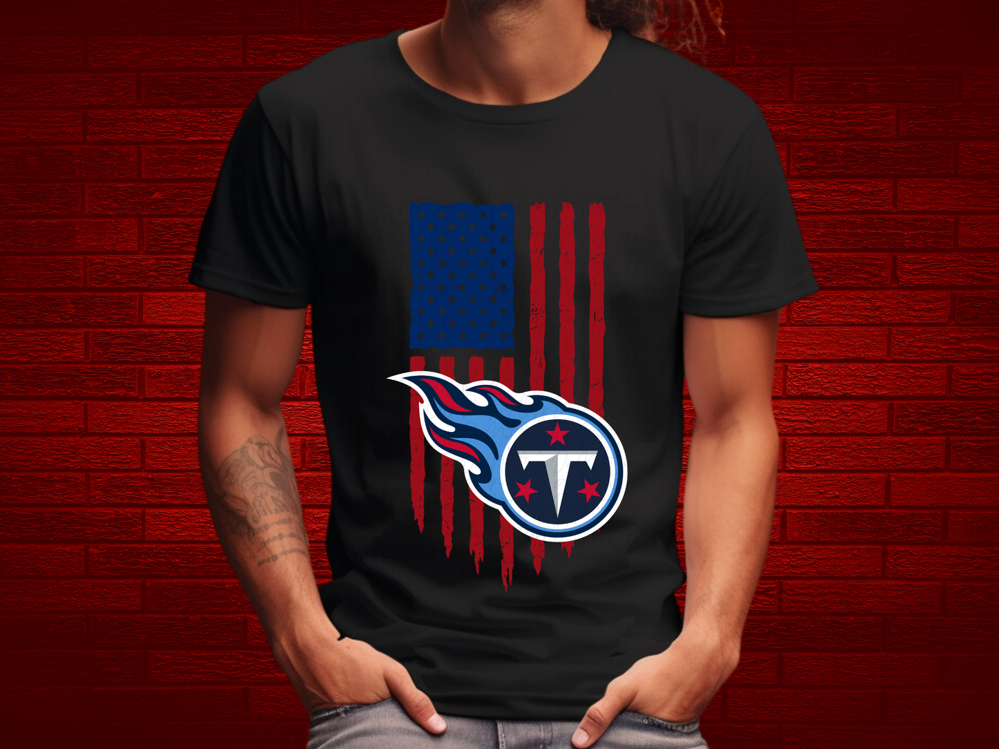 Tennessee Titans Football USA Flag DTF Transfer - KPI1489