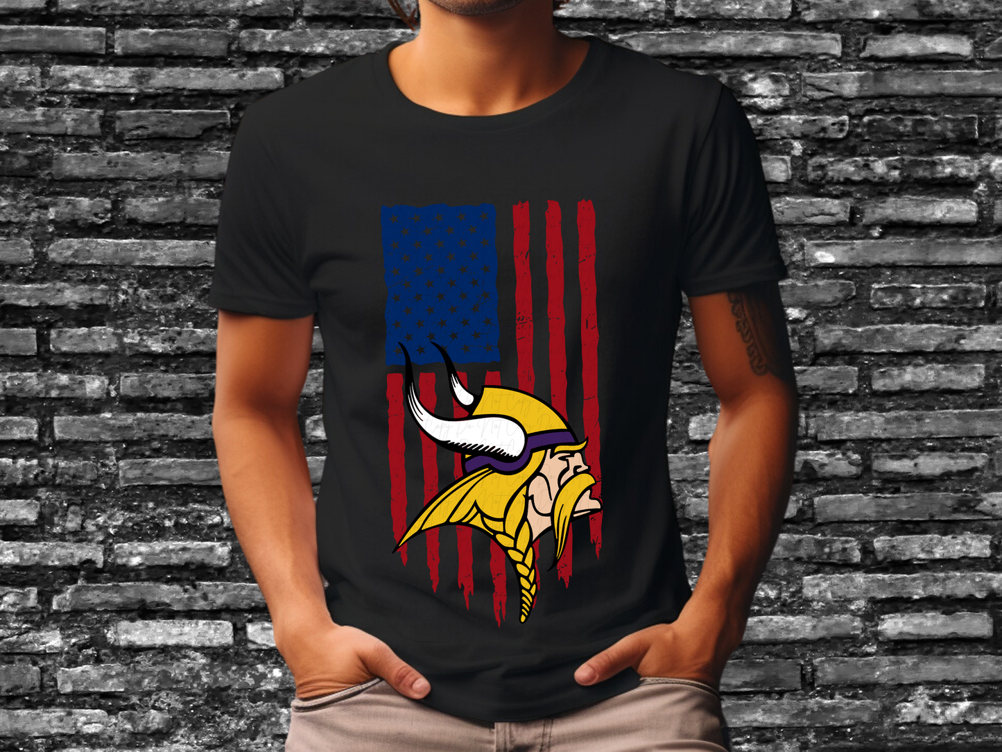 Minnesota Vikings Football USA Flag DTF Transfer - KPI1491