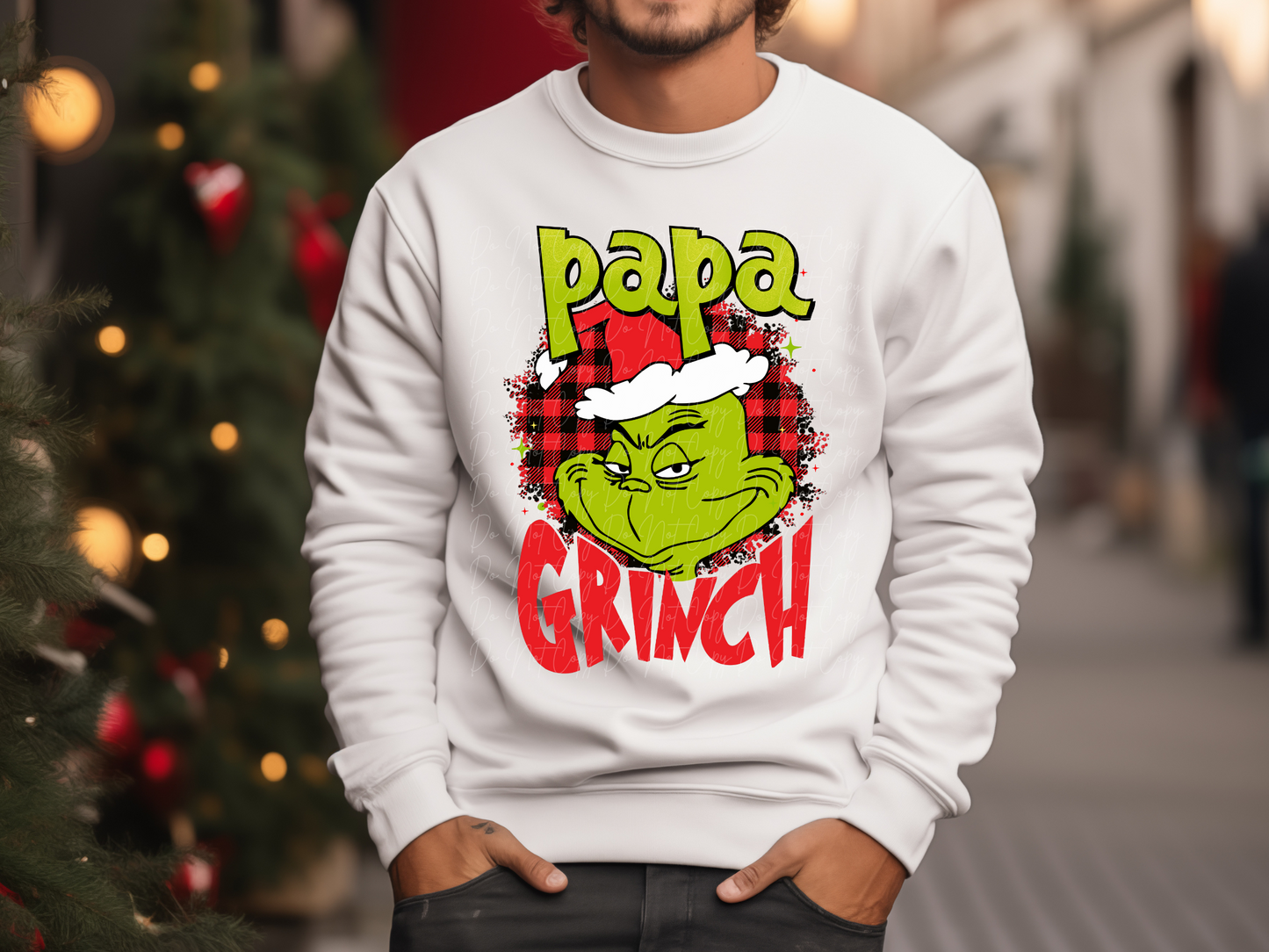 Papa Mean Green One Red Buffalo Plaid Family Christmas DTF Transfers - KPI1019