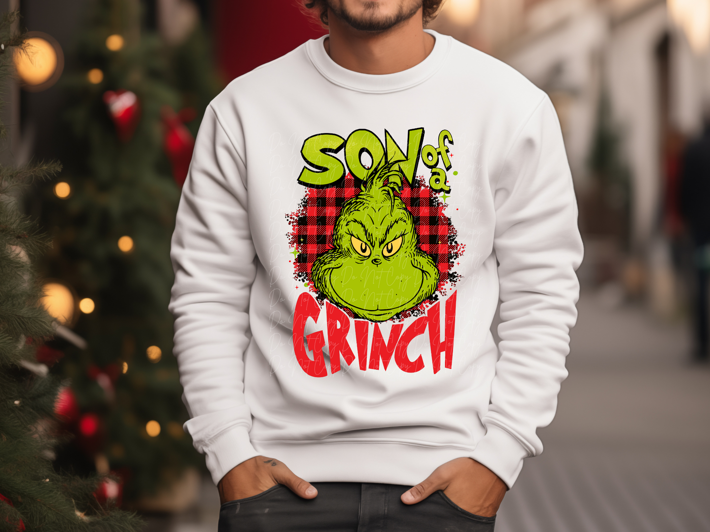 Son Of A Mean Green One Red Buffalo Plaid Family Christmas DTF Transfers - KPI1020