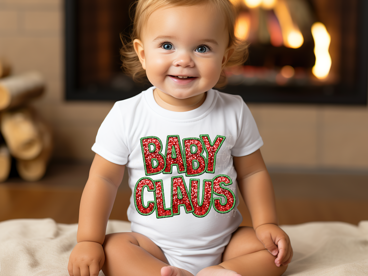 Baby Clause Family Faux Sequin Christmas DTF Transfers - KPI1033