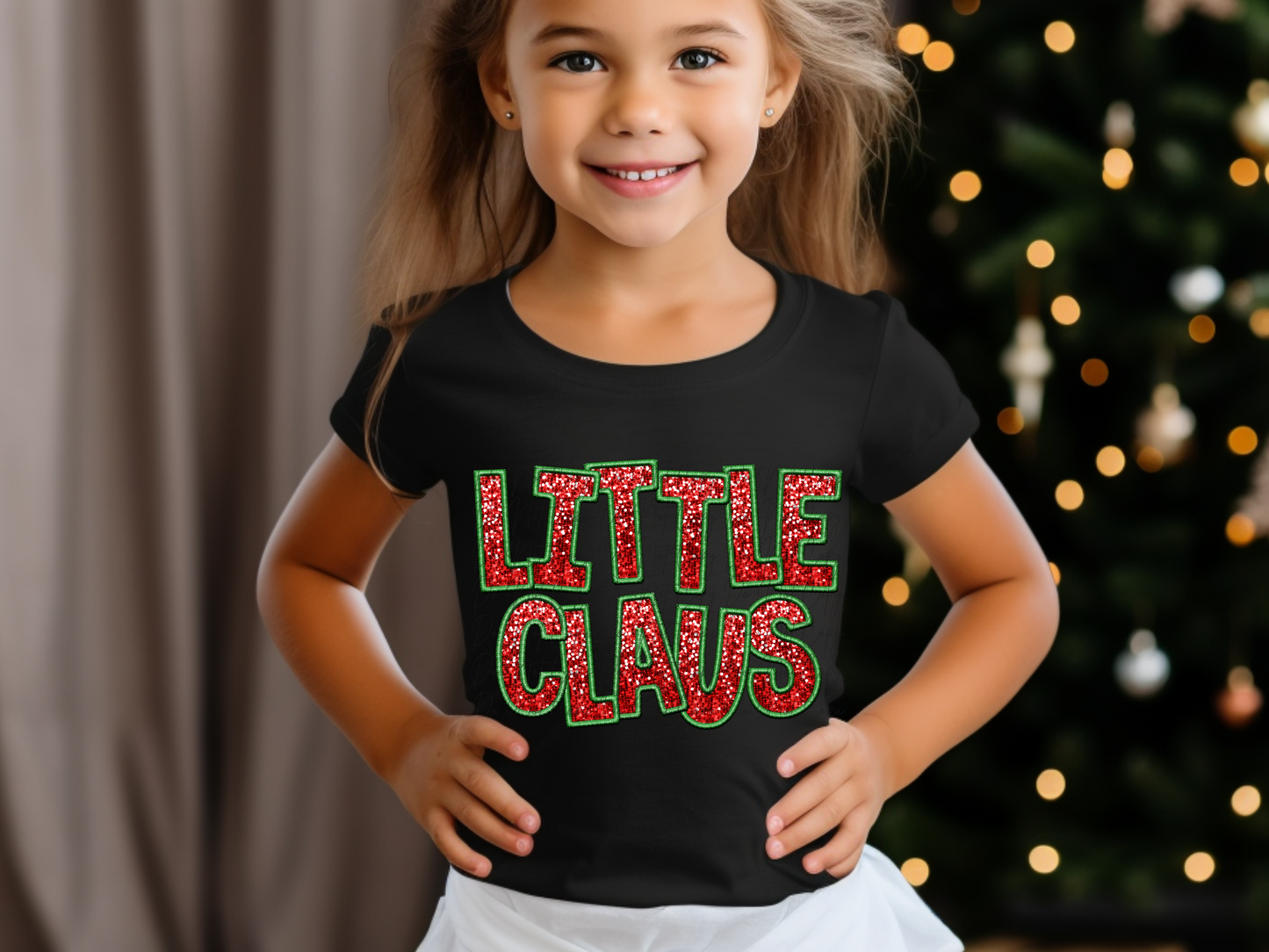 Little Clause Family Faux Sequin Christmas DTF Transfers - KPI1035