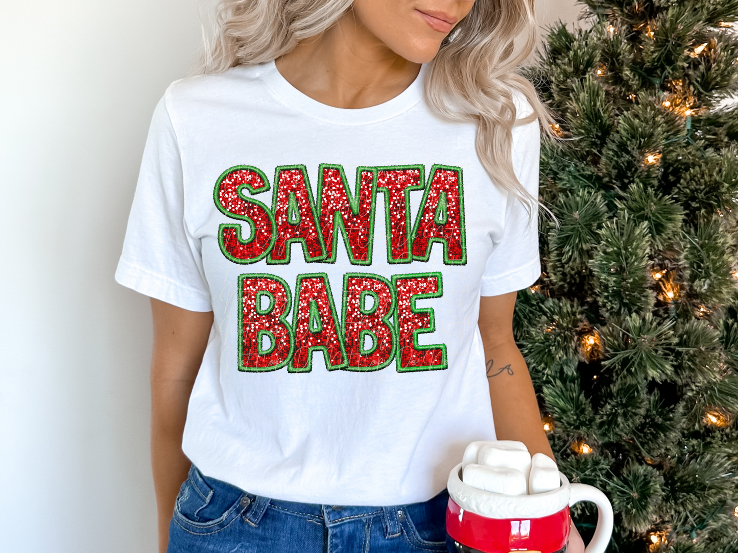 Santa Babe Faux Sequin Christmas DTF Transfers - KPI1041
