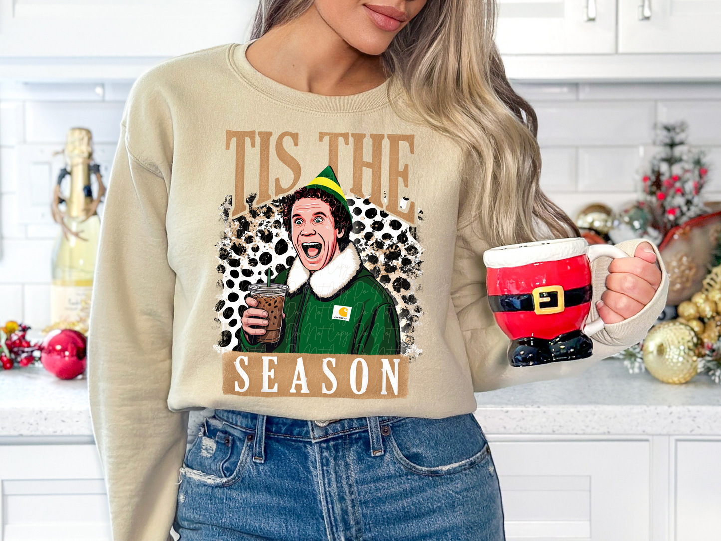Tis The Season Buddy The Elf Leopard Christmas DTF Transfers - KPI1114